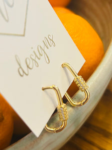 Gold or Silver Rectangle Oblong Huggie Hoops