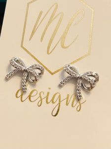 Rhinestone Bow Studs