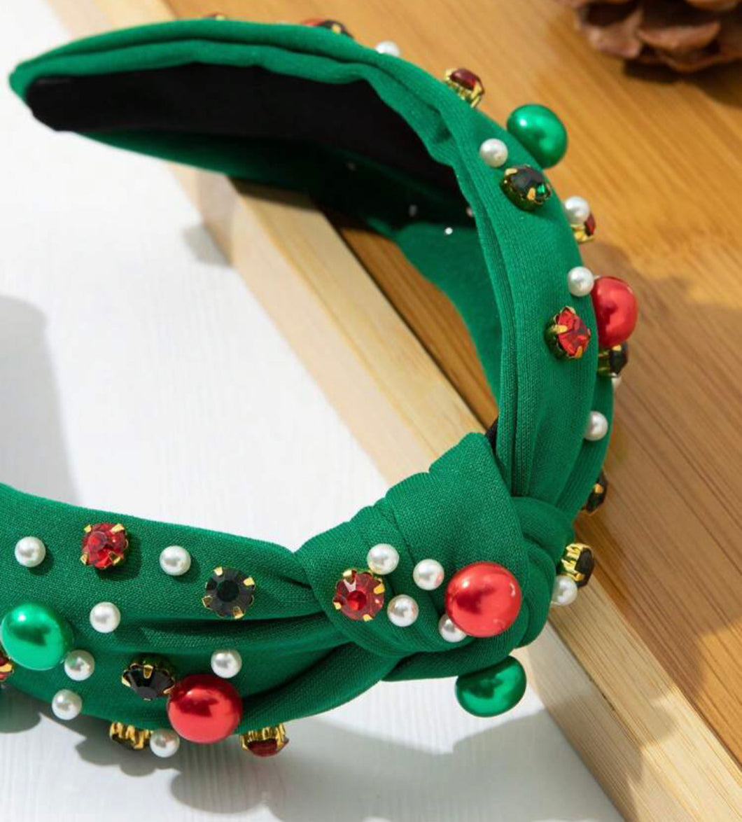 Statement Jeweled Christmas Headbands