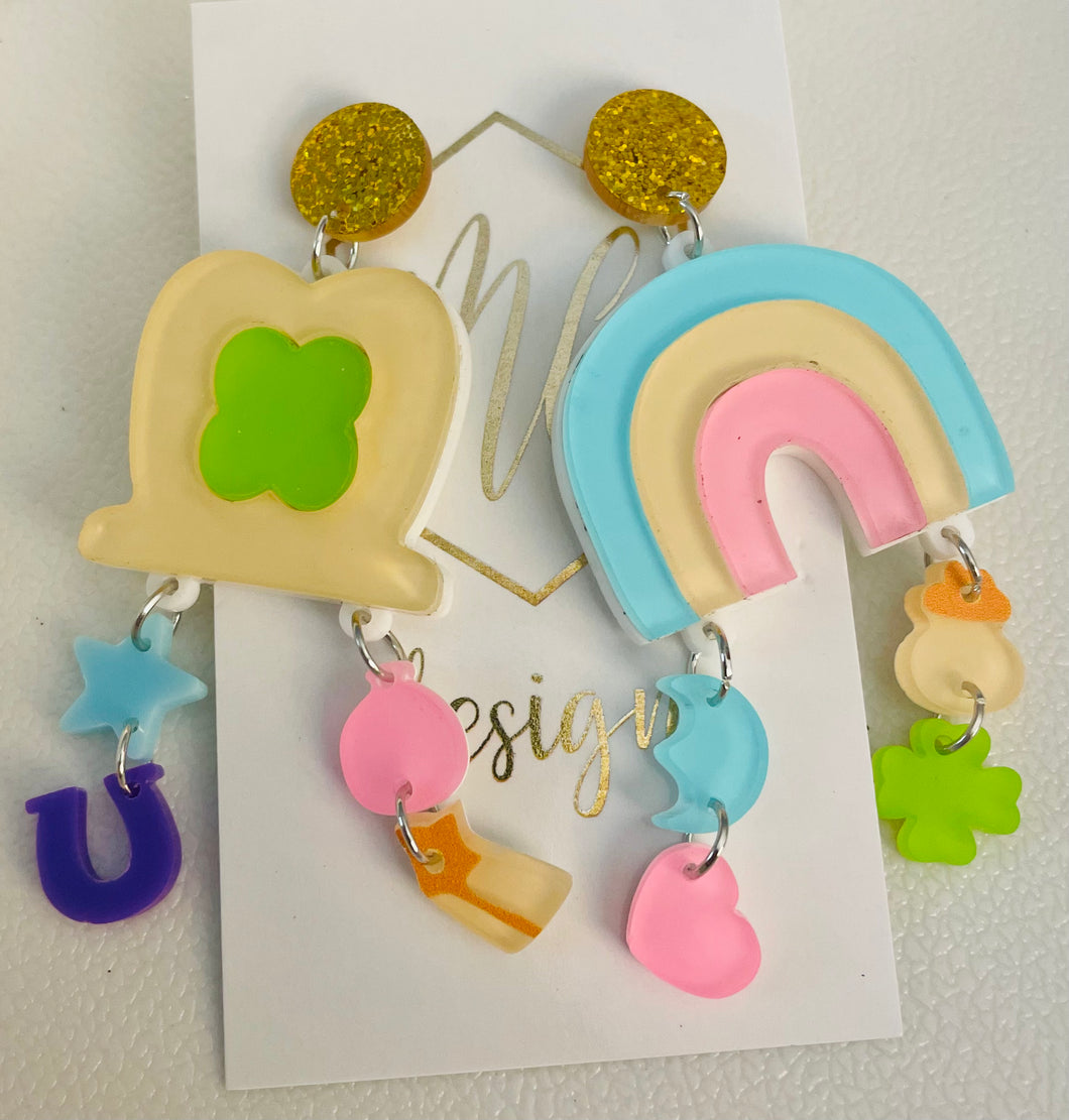 Acrylic Lucky Charms Earrings