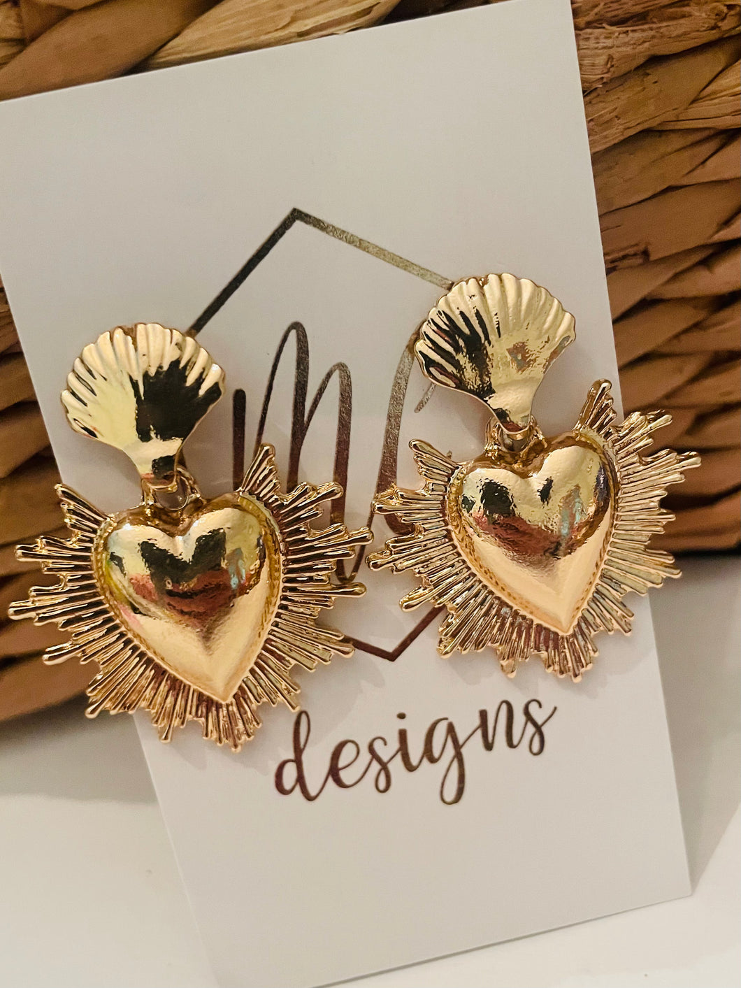 Heart Sunburst Earrings