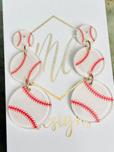 Triple Tiered Sports Ball Earrings