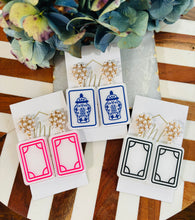 Mahjong Tile Earrings with Pearl Post