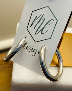 Thick Matte Satin Hoops 45mm OG