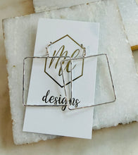 Simple Long Rectangle and Square Minimal Earrings -Gold and Silver