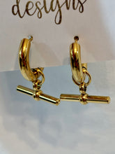 Gold Hoop Toggle Drop Earrings