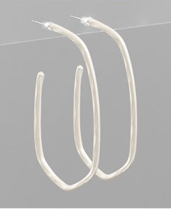 Hexagon Oval Matte Hoops Minimalistic