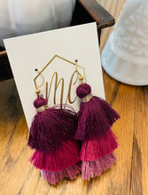 Small triple tassel earrings