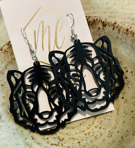 Tiger Earrings Black