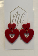 Clay Heart Earrings Valentines