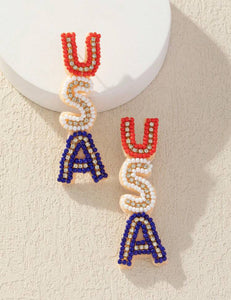 Statement Beaded USA Earring