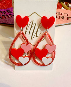 Fun Acrylic Valentine Earrings