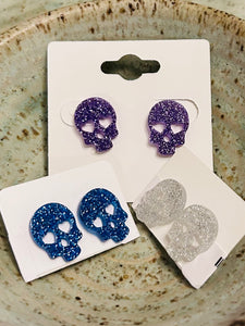 Glitter Halloween Stud Earrings