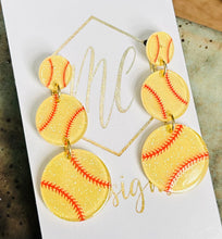 Triple Tiered Sports Ball Earrings