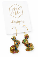 Small Confetti Acrylic Sitting Bunny Earrings