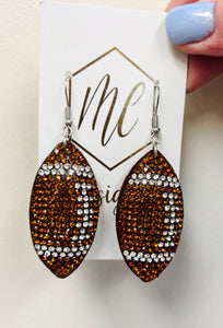 Rhinestone Football Earrings