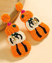 Fall Pumpkin Beaded Earrings Halloween
