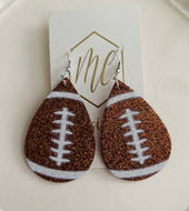 Glitter Teardrop Leather Sports Earrings