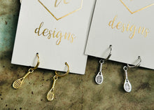 Tennis Racquet Huggies Earrings
