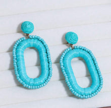 Oval Rattan Raffia Beach Ready Earrings