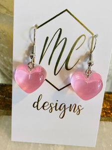 Acrylic Round Heart Earrings