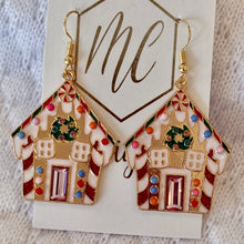 Gingerbread House Christmas Earrings