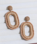 Oval Rattan Raffia Beach Ready Earrings