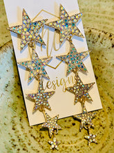 Star Iridescent Rhinestone Earrings