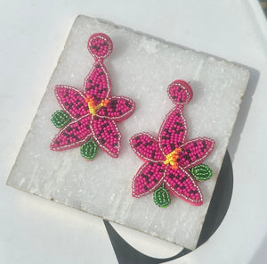 Spring Flower Beaded Earrings