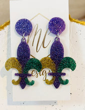 New Acrylic Mardi Gras Earrings