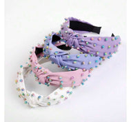 Kids Rainbow Pearlized Pearl Knot Headband