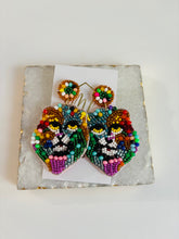 Artistic Seed Beaded Lion Earrings
