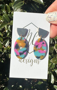 New Acrylic Oval Earrings