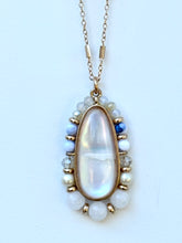 Iridescent Moonstone Long Chain Necklace