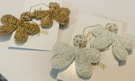 Beaded Bow Christmas Earrings