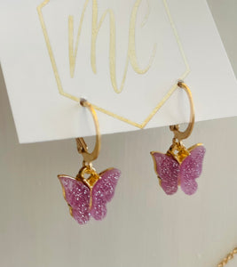 Glitter Butterfly Earrings