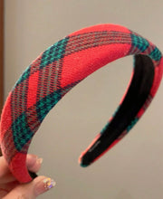 Flat Plaid Christmas Headbands