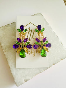 Mardi Gras Jeweled Earrings