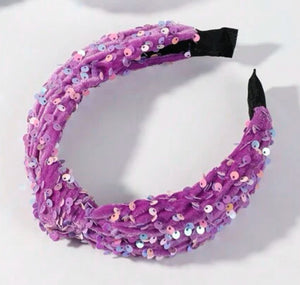 Iridescent Sequin Knot Kid’s Headbands