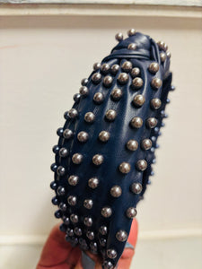 Leather Wide Knot Pearl Headbands