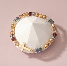 Small Stone Cross Bracelet