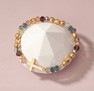 Small Stone Cross Bracelet