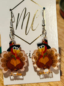 Thanksgiving Turkey Dangle Earrings