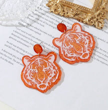 Acrylic Tiger Dangle Earrings