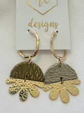 Gold Flake Neutral Clay Polymer Earrings