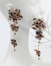 Long Statement Flower Earrings