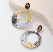 Fall Raffia Circle Earrings