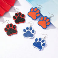 Glitter Paw Print Earrings