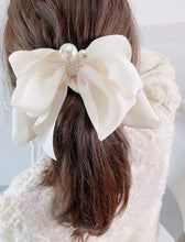 Silk Pearl Knot Hair Bow