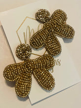 Beaded Bow Christmas Earrings